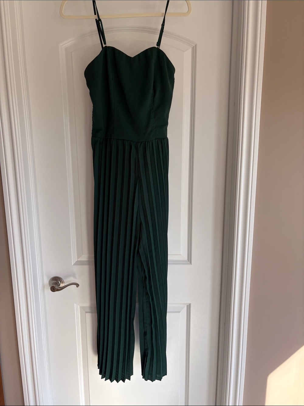 Women’s Dark Green Pleated Jumpsuit Dress